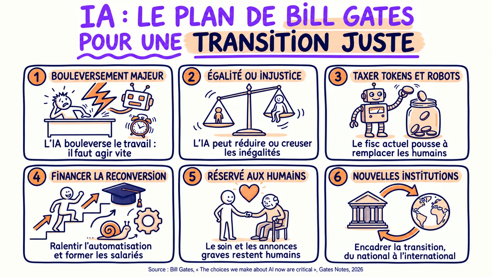 Taxe sur l’IA et métiers réservés aux humains : le plan de Bill Gates décrypté pour les DRH